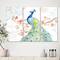 Designart - peacocks Watercolor II - Traditional Gallery-wrapped Canvas